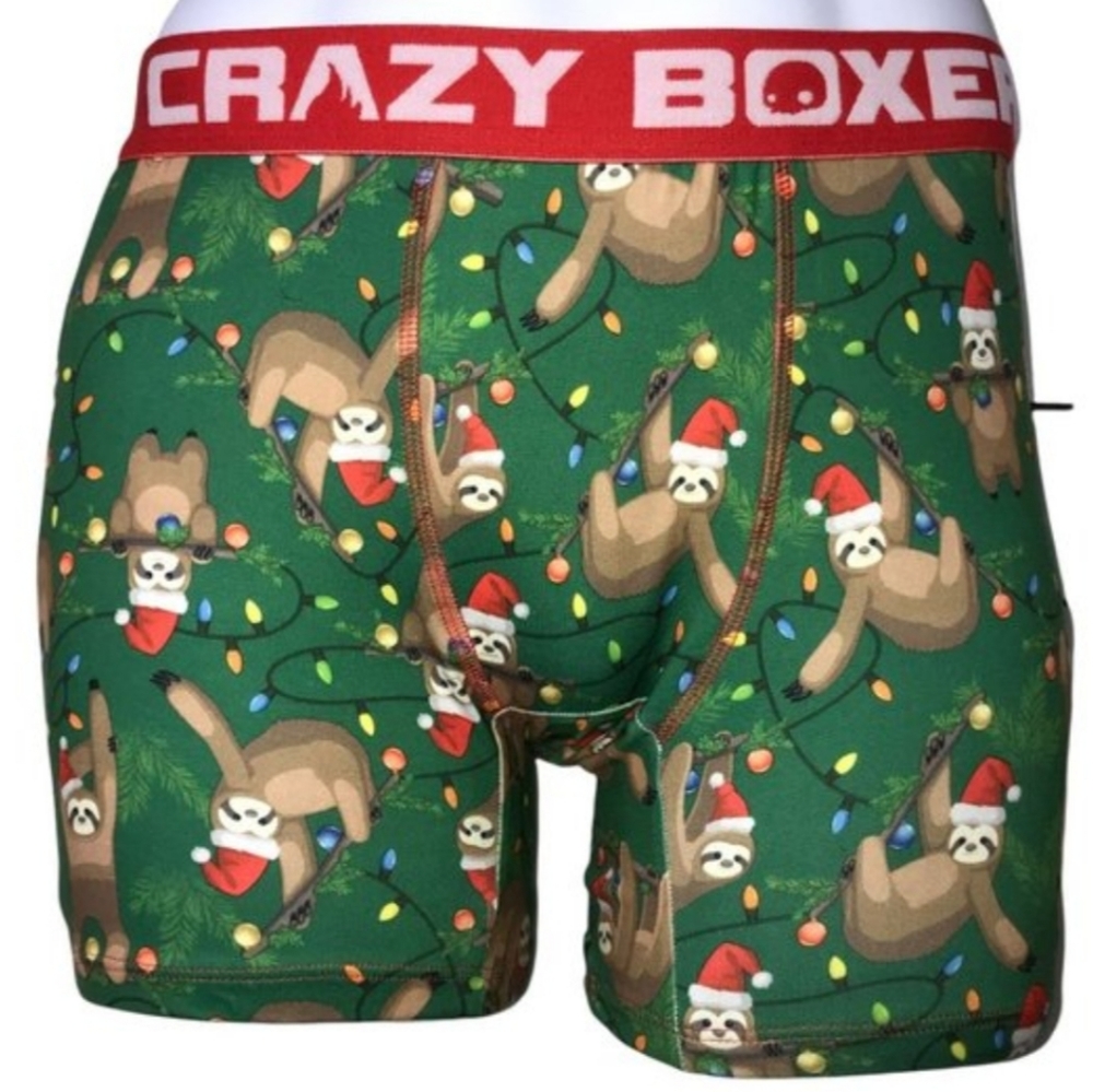 2 PACK MENS CRAZY BOXER NOVELTY HOLIDAY BOXER BRIEFS.